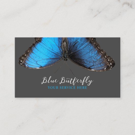 Blue Butterfly Salon & Wellness-Center Elegante Visitenkarte (Vorderseite)