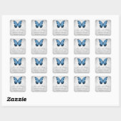 Blue Butterfly Save the Date Stickers (Blatt)