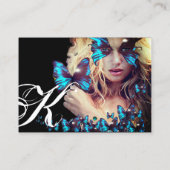 BLUE BUTTERFLY SCHAUTY SALON, MAKEUP ARTIST monogr Visitenkarte (Rückseite)