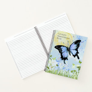 Blue Butterfly Spiral Notebook Notizblock