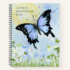 Blue Butterfly Spiral Notebook Notizblock