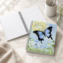 Blue Butterfly Spiral Notebook Notizblock