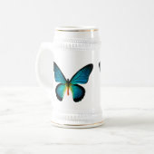 Blue Butterfly Stein Bierglas (Vorderseite Links)