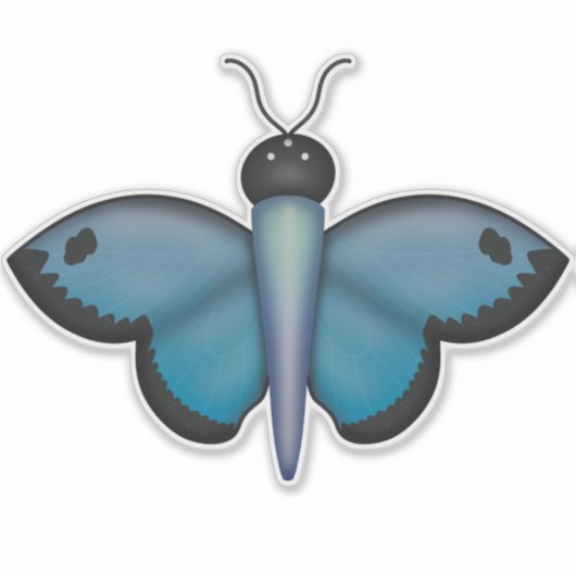 Blue Butterfly Sticker (Vorderseite)