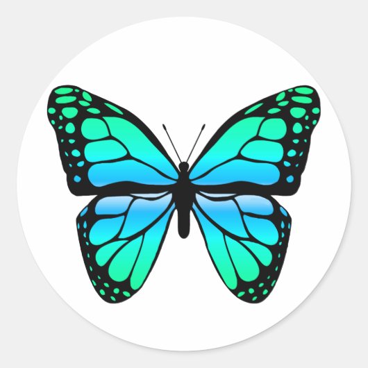 Blue Butterfly Sticker (Vorderseite)