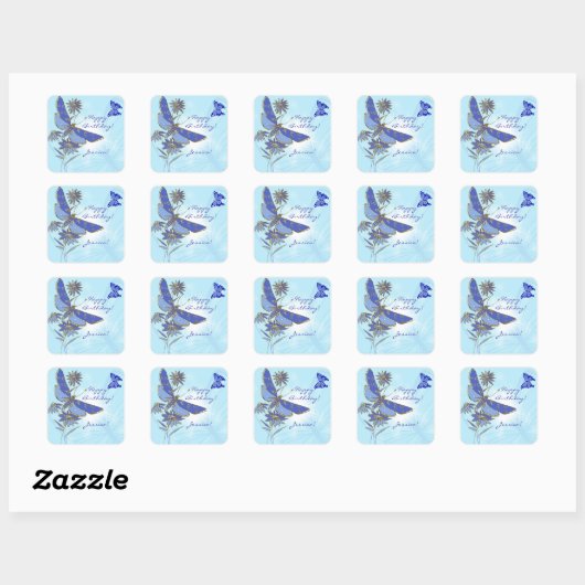 Blue Butterfly Stickers (Blatt)