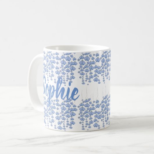 Blue Butterfly Swarm Custom Kaffeetasse (Vorderseite Links)