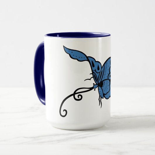 Blue Butterfly Tasse (Vorderseite Links)