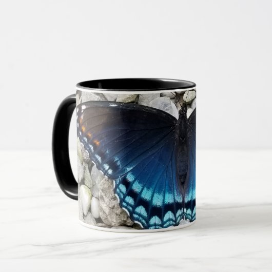 Blue-Butterfly-Tasse Tasse (Vorderseite Links)