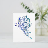 Blue Butterfly Tattoo Postkarte (Stehend Vorderseite)