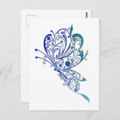 Blue Butterfly Tattoo Postkarte (Vorne/Hinten)