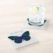 Blue Butterfly Thunder_Cove Glasuntersetzer (Schrägansicht)