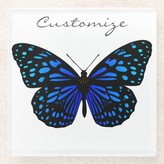 Blue Butterfly Thunder_Cove Glasuntersetzer (Vorderseite)