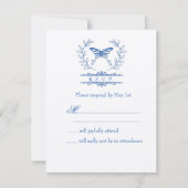 Blue Butterfly UAWG Wedding Response Card (Vorderseite)