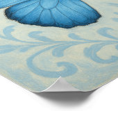 Blue Butterfly & Viktorianisch Scrollplatz Poster (Ecke)