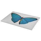 Blue Butterfly Vintage Art Glass Cutting Board Schneidebrett (Ecke)