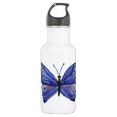 Blue Butterfly Wasserfarbe Custom Water Flasche Trinkflasche (Vorderseite)