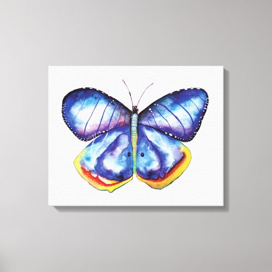 Blue Butterfly Wasserfarben Single Leinwand (Vorderseite)