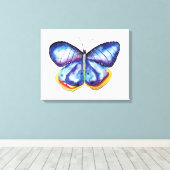 Blue Butterfly Wasserfarben Single Leinwand (Insitu (Holzboden))