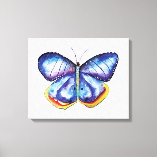 Blue Butterfly Wasserfarben Single Leinwand (Vorderseite)