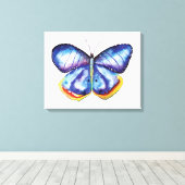 Blue Butterfly Wasserfarben Single Leinwand (Insitu (Holzboden))