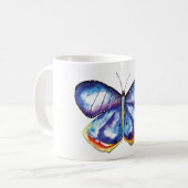 Blue Butterfly Wasserfarben Tasse (Vorderseite Links)