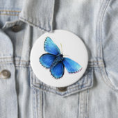 Blue butterfly watercolor art button (Beispiel)