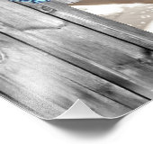 BLue Butterfly Wedding Grey Barn Wood Fotodruck (Ecke)