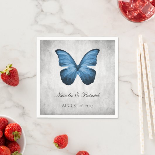 Blue Butterfly Wedpaper Napkins Serviette (Beispiel)