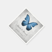Blue Butterfly Wedpaper Napkins Serviette (Ecke)