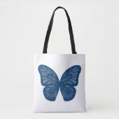 Blue Butterfly Wings Illustration Tote Bag Tasche (Vorderseite)
