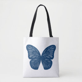 Blue Butterfly Wings Illustration Tote Bag Tasche
