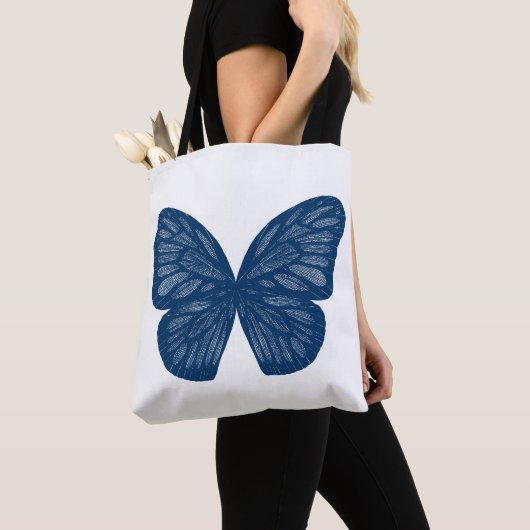 Blue Butterfly Wings Illustration Tote Bag Tasche (Von Nahem)