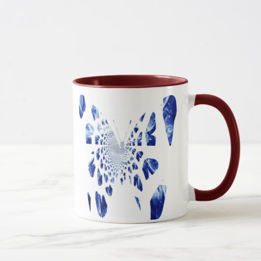 Blue Butterfly Wings Tasse (Rechts)
