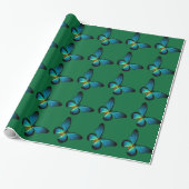 Blue Butterfly Wrapping Paper Geschenkpapier (Ungerollt)