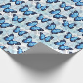 Blue Butterfly Wrapping Paper Geschenkpapier (Ecke)