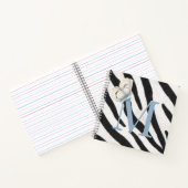 Blue Butterfly & Zebra Fur Blue Monogram Custom Notizblock (Innenseite)