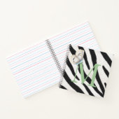 Blue Butterfly & Zebra Fur Green Monogram Custom Notizblock (Innenseite)