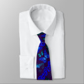 Blue Butteries Pattern 2506. DPurple BG Krawatte (Gebunden)