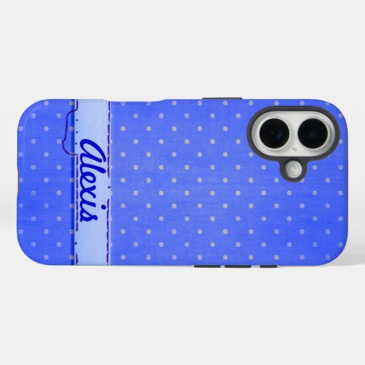 Blue Button Dots Case-Mate iPhone Hülle (Rückseite (Horizontal))
