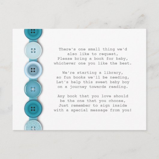 Blue Button Insert-Karte Postkarte (Vorderseite)