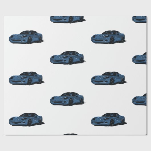 Blue C6 Corvette Packpapier (Flach)