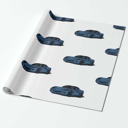 Blue C6 Corvette Packpapier (Ungerollt)
