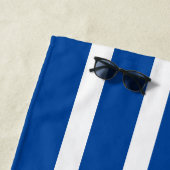 Blue Cabana Stripe Personalized Summer Vacation Strandtuch (Beispiel)