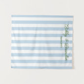 Blue Cabana Stripe Personalized Wedding Wandteppich (Vorderseite (Horizontal))