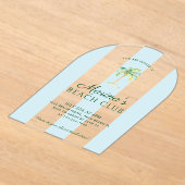 Blue Cabana Stripes Palm Beach Club Acryleinladungen (Ablage )