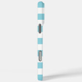 Blue Cabana Stripes Retro Monogramm Case-Mate iPhone Hülle (Rückseite / Rechts)