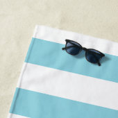 Blue Cabana Stripes Retro Monogramm Strandtuch (Beispiel)