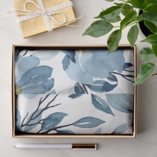 Blue Cabbage Rose Decoupage Seidenpapier (Geschenk)