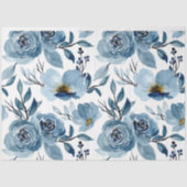 Blue Cabbage Rose Decoupage Seidenpapier (Vorderseite)